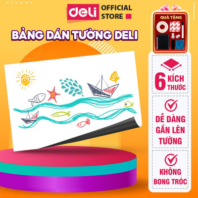 Bảng Từ Dán DELI Bề Mặt Chống Thấm Nước Viết Trơn Tru Dễ Dàng Lau Chùi Có Thể Cắt Theo Ý Muốn