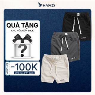 Quần Short Nam HAFOS BASIC nỉ chân cua cao cấp, quần thun nam, Quần đùi mặc ở nhà, đi chơi cho nam