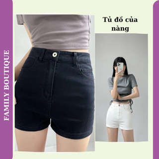 Quần Short Bò giấy Cạp cao nâng mông co giãn 4 chiều, quần sooc jean nữ ôm eo tôn dáng  phong cách đường phố hàn quốc
