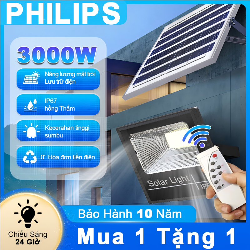 3000W Đèn Năng Lượng Mặt Trời Cảm Biến Ngoài Trời Dường Năng Đèn IP67 Điều Khiển Từ Xa