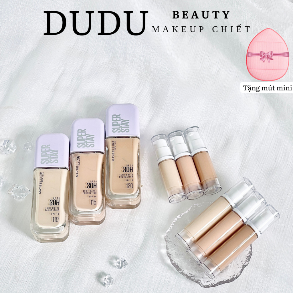 Kem Nền Maybelline Super Stay Up To 30h nắp tím Lumi Matte Foundation SPF16