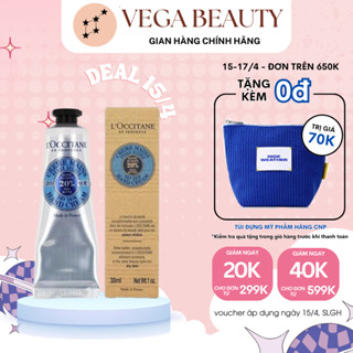 Kem dưỡng da tay bơ hạt mỡ L'OCCITANE 20% Shea Butter Hand Cream 30ml dưỡng ẩm sâu, làm mềm da, giảm thô ráp