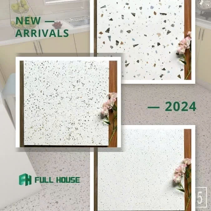 Gạch lát nền terrazzo 60x60cm, gạch men giả đá mài 600x600mm, gạch lát nền 60x60cm trang trí