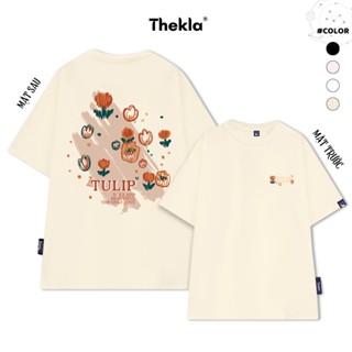 Áo Thun, Áo Phông Unisex By Thekla BST45 Hoa Tulip Chất Cotton Co Giãn Thoáng Mát Form Rộng Cho Nam Nữ