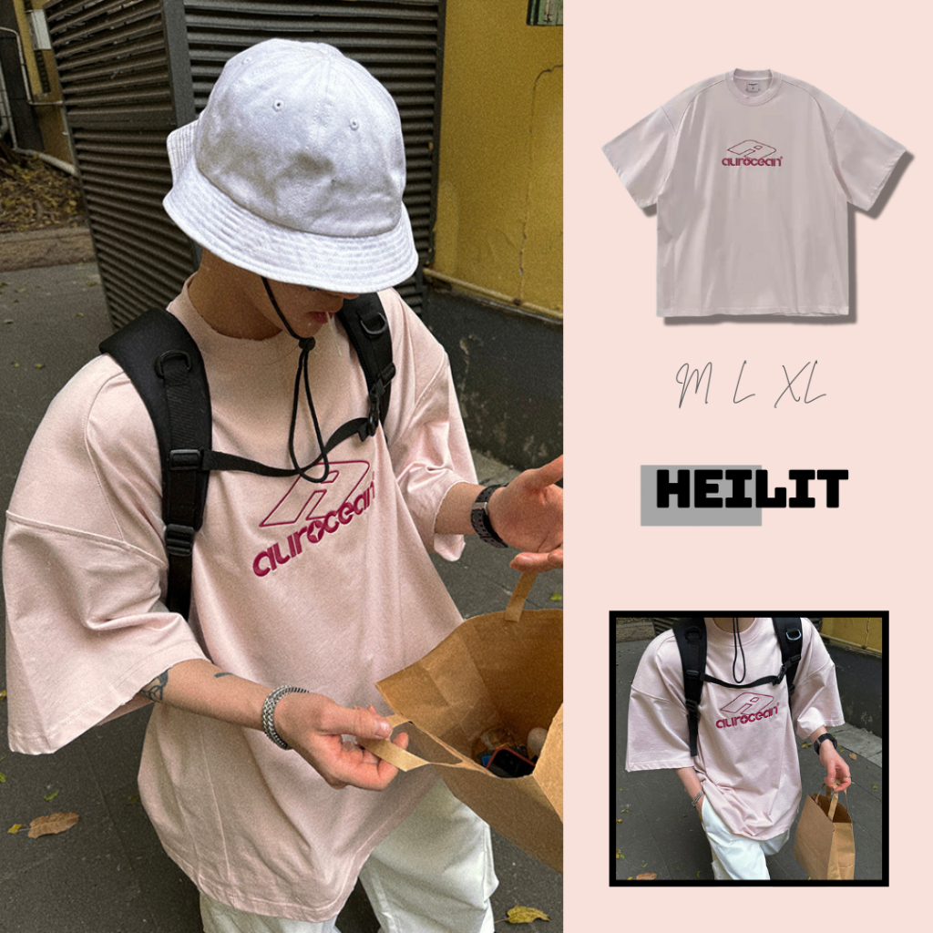 Áo Thun Nam Họa Thêu Chữ Aurocen Trước Ngực HeiLit áo Phông Form Rộng Chuẩn Unisex Chất Vải Cotton