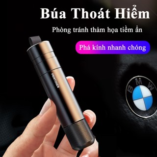  Búa phá kính thoát hiểm ô tô YIPAUTO Búa thoát hiểm khẩn cấp mini 2in1 phá kính cửa và cắt dây an toàn chuyên dụng 