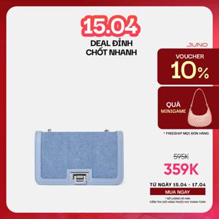 Túi Xách Nhỏ Nữ Thời Trang JUNO Nắp Gập Gắn Khóa Trang Trí TXN660