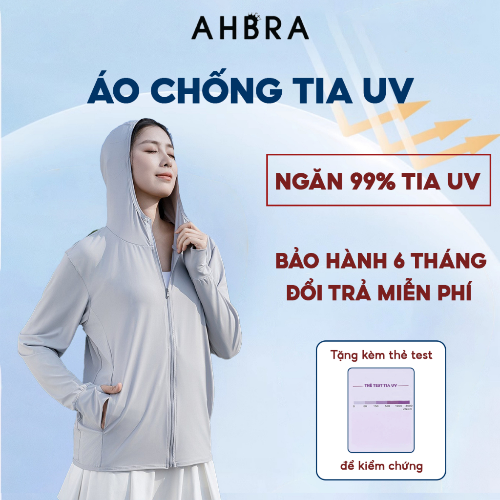 Áo Nắng Nữ Chống Tia UV Chất Lụa Băng Mỏng, Mát Lạnh Thoáng Khí AHBRA UPF50 - 02B