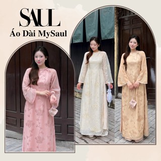  Áo Dài Cách Tân Chất Liệu Voan Tơ Hoa Thêu Nổi Sang Trọng 3 Màu Dịu Dàng - Tiệm Váy Cưới MySaul 