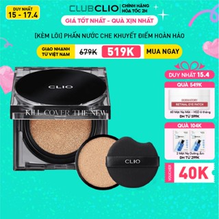 [Duy nhất 17.4]Phấn Nước Che Khuyết Điểm Clio Kill Cover The New Founwear Cushion SPF50+ 15Gx2