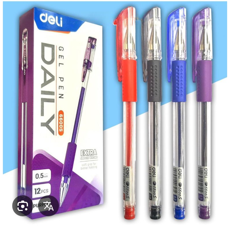 Combo 12 cây Bút nước Deli 6600S nét 0.5mm tím