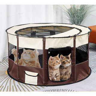 Lều mèo Nhà có thể gập lại cho chó Mèo Giường Chuồng chó hình bát giác có thể giặt được Đồ dùng cho thú cưng hàng rào vậ