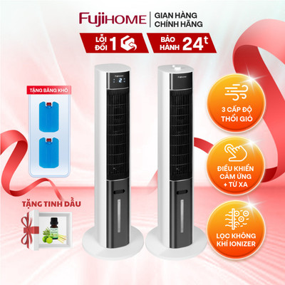 Quạt tháp hơi nước lọc không khí FUJIHOME Màn led hiển thị, điều khiển từ xa, bảo hành 24 tháng
