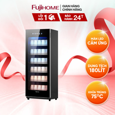 Tủ sấy khử trùng bát đĩa UV+Ozone FUJIHOME DD180 công nghệ tiên tiến - BH 24 tháng, dung tích 180L