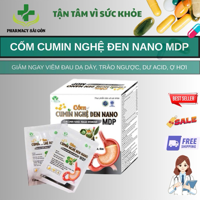 ✅[chính hãng] Cốm Cumin nghệ đen Nano MDP (Hộp 10gói x 3g)
