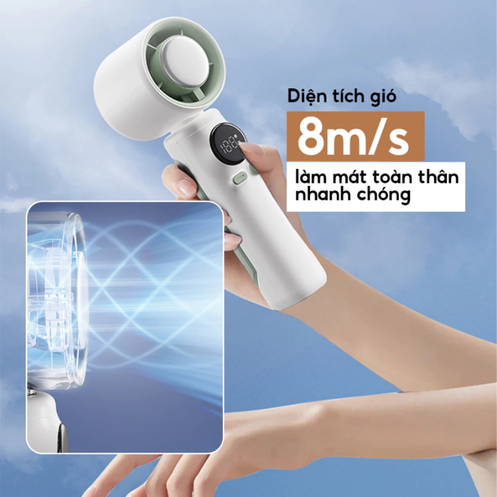 Quạt Cầm Tay Kết Hợp Sò Lạnh Có 100 Chế Độ Động Cơ Turbo Tăng Tốc Và Tạo Gió Mát Như Điều Hòa | BigBuy360 - bigbuy360.vn