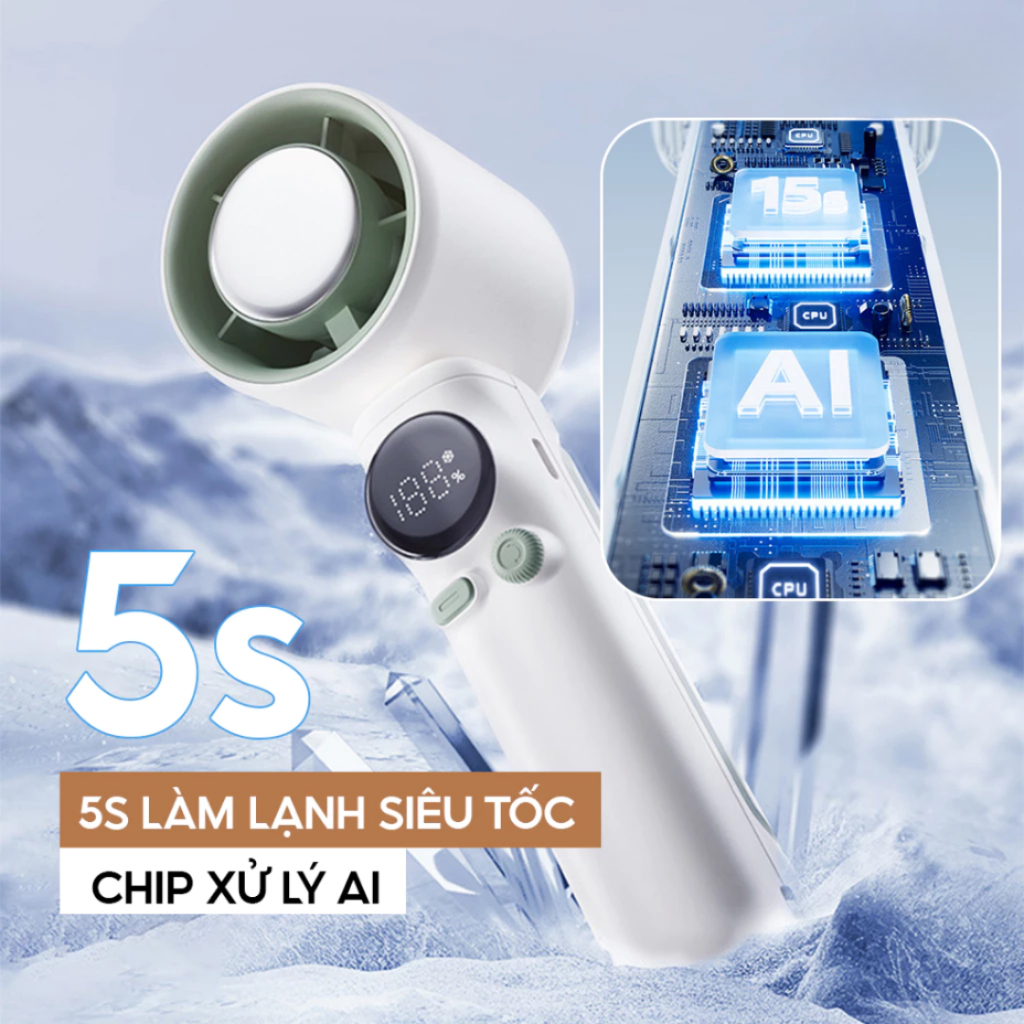 Quạt Cầm Tay Kết Hợp Sò Lạnh Có 100 Chế Độ Động Cơ Turbo Tăng Tốc Và Tạo Gió Mát Như Điều Hòa | BigBuy360 - bigbuy360.vn