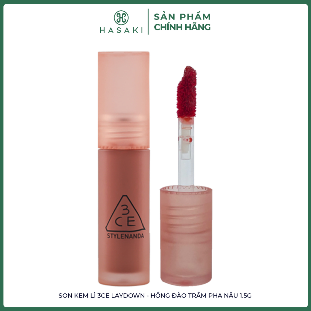 [QUÀ TẶNG KHÔNG BÁN] Son Kem Lì 3CE Laydown - Hồng Trầm Pha Nâu 1.5g Hasaki Sản Phẩm Chính Hãng