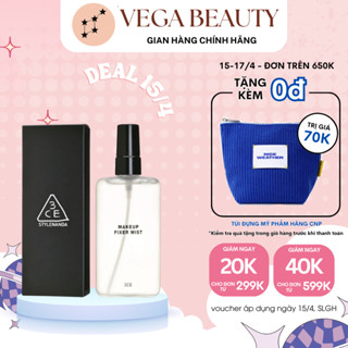 [ĐỦ BILL][BẢN LÌ] Xịt khóa nền 3CE Make up Fixer Mist/Shimmer 100ml giúp lớp makeup siêu lì và bền màu cả ngày