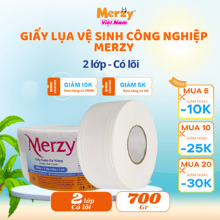 Thùng 20 cuộn Giấy Vệ Sinh Công Nghiệp Merzy 700g 2 Lớp Siêu Tiết Kiệm