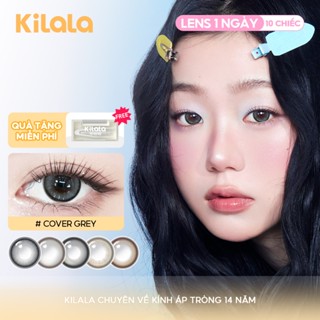 10 chiếc Kính áp tròng Kilala lens 1 ngày Màu tím Cover Grey màu nâu Ebony Brown DIA 14.0 14.2 14.5mm có độ 0-7