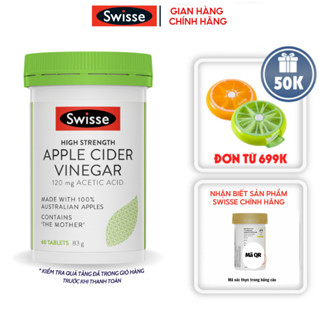 Giấm táo hỗ trợ giảm cân Swisse Apple Cider Vinegar 60 Viên đốt cháy mỡ thừa nhanh chóng hiệu quả cho vóc dáng thon gọn