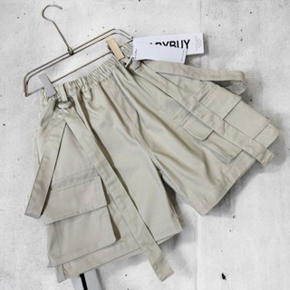  BABYBUYvip - 2532 - FOM TO LẤY THEO CHIỀU CAO  Quần ngố kaki màu be phối dây đai cho bé trai và bé gái . 