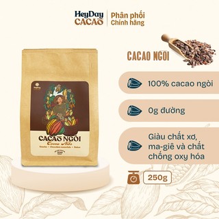 Túi 80g/ 250g Cacao ngòi - Nhân hạt cacao rang tự nhiên - Heyday Cacao