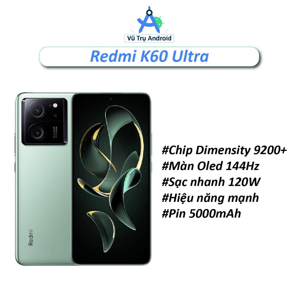 [Máy Cũ] Điện thoại Xiaomi Redmi K60 Ultra RAM 16/256 chip Dimensity 9200+ màn OLED 1.5K 144Hz pin 5