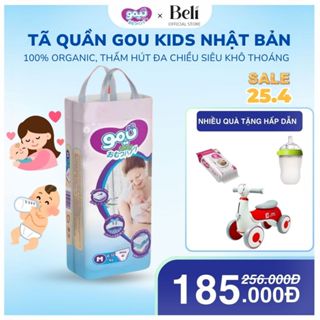 Tã Quần Gou Kids Nhật Bản chống tràn siêu khô thoáng 100%, tã quần cho bé, bỉm cho trẻ sơ sinh M40 - L36 - XL32 - XXL28