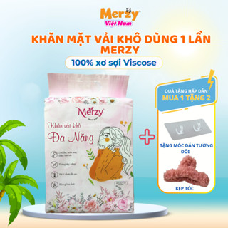 [mua 1 tặng 2 quà] Khăn mặt dùng 1 lần cao cấp Merzy 100% cotton, 600gram 200 tờ an toàn cho da.