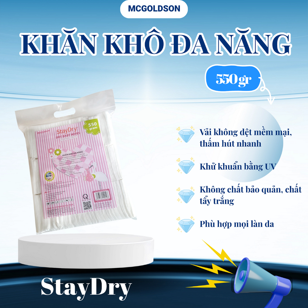 KHĂN  KHÔ  ĐA  NĂNG  STAYDRY 550G