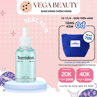 [ĐỦ BILL] Serum TORRIDEN Dive-in chứa HA B5 50ml siêu cấp nước, mỏng nhẹ