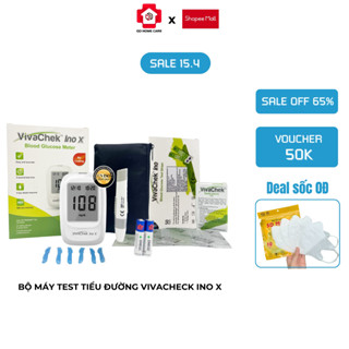 Bộ test đường huyết VivaChek Ino X Hàng chính hãng QD Home Care Tặng kèm 50 que test + 50 kim - Bảo hành máy trọn đời