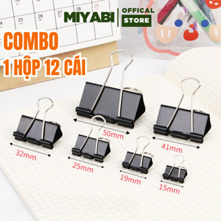 Kẹp giấy kẹp tài liệu văn phòng phẩm Double Hộp 12 cái nhiều kích cỡ kẹp tài liệu kim loại giấy a4