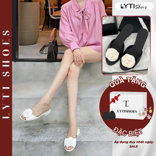 [BEST SELLER] Form nhỏ Dép Nữ Hoa Trà Đế Thấp Đi Chơi Đi Biển Mùa Hè Lytishoes G205