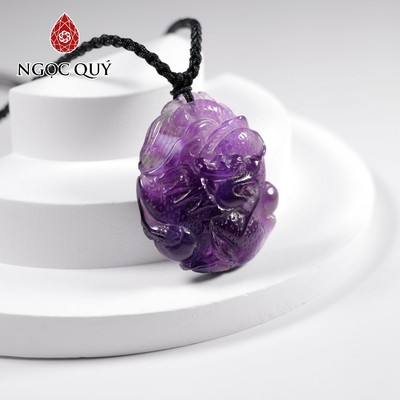Mặt dây chuyền khắc rồng đá thạch anh tím - Ngọc Quý