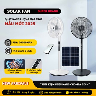 Quạt Cây Năng Lượng Mặt Trời Tiết Kiệm Điện, Quạt Tích Điện 3 Cấp Gió Pin 20000mAh Kèm Điều Khiển