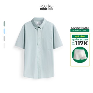Áo Sơ Mi Nam Tay Ngắn Trơn Form Fitted - Routine 10S24SHS011