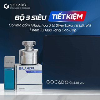 COMBO KHÁM PHÁ Nước Hoa Ô Tô GOCADO SILVER LUXURY + Lõi Refill Gỗ Đàn Hương Kết Hợp Citrusèm Túi Đựng