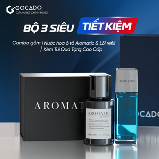 COMBO CHINH PHỤC Nước Hoa Ô Tô Aromatic +Lõi Refill  GOCADO Hương Hoa Cỏ Kết Hợp Gỗ Trầm Ấm Kèm Túi Đựng