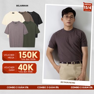 Áo thun dệt kim nam PIETRO chất vải cotton cao cấp mềm mại, hạn chế nhăn tối đa ATPT0135 - BELAIRMAN