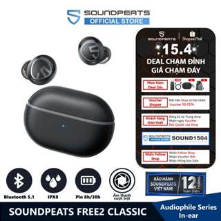 Tai nghe True Wireless SoundPEATS Free2 Classic | Mic Hợp Kim Lọc Bụi | IPX8 | Bluetooth 5.1