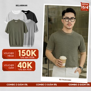 Áo thun dệt kim nam SOKI cổ tròn vải coton cao cấp, co giãn, form tôn dáng, thấm hút mồ hôi, chuẩn form - BELAIRMAN