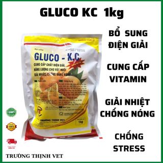 Gluco KC gói 1kg bù nước, chống nóng, giải nhiệt cho trâu, bò, heo, gà, vịt. Trường Thịnh PET