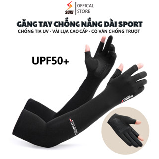Găng Tay Chống Nắng Nam Nữ Dài SPORT Xỏ Hở Ngón Chống Tia UV, Bao Tay Ống Tay Lái Xe Máy Chống Trượt