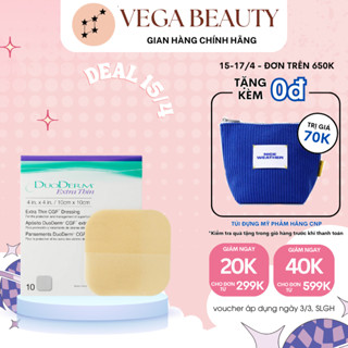 Miếng dán mụn, vết thương hở, bỏng bô... DUODERM Extra Thin CGF Dressing 1 miếng 10x10cm