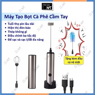 Máy tạo bọt cà phê, máy đánh trứng chạy bằng Pin sạc USB 3 tốc độ có thể điều chỉnh - 024
