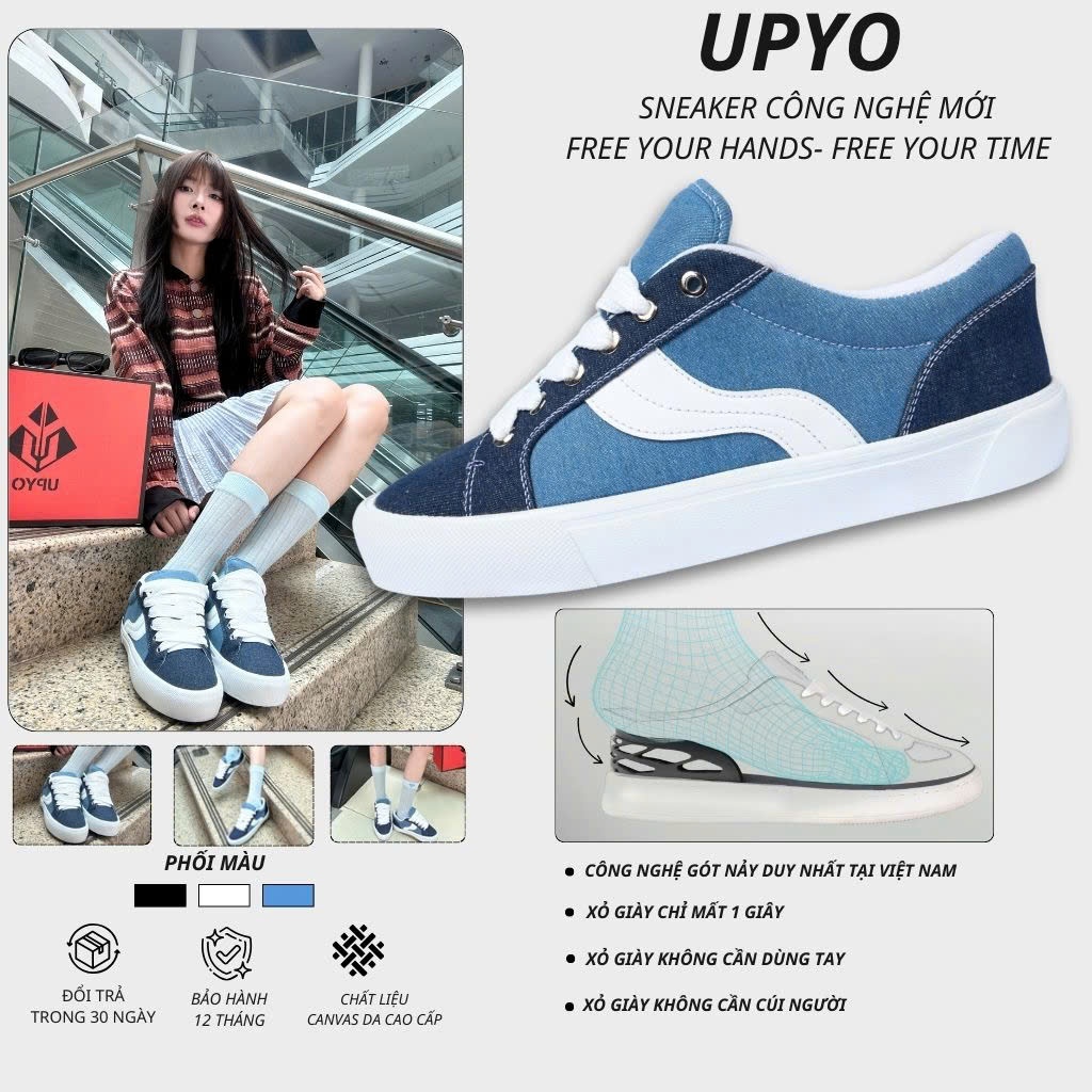 Giày Nam Nữ GenC, Sneaker công năng Hands free, Giày thể thao chống trơn trượt ,tăng chiều cao-BH 1 năm( UG09 ) | BigBuy360 - bigbuy360.vn