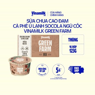 [CHỈ GIAO HCM+HN] Thùng 16 hộp Sữa chua ăn Cao đạm caphe ủ lạnh socola ngũ cốc Vinamilk Green Farm - hộp 123g